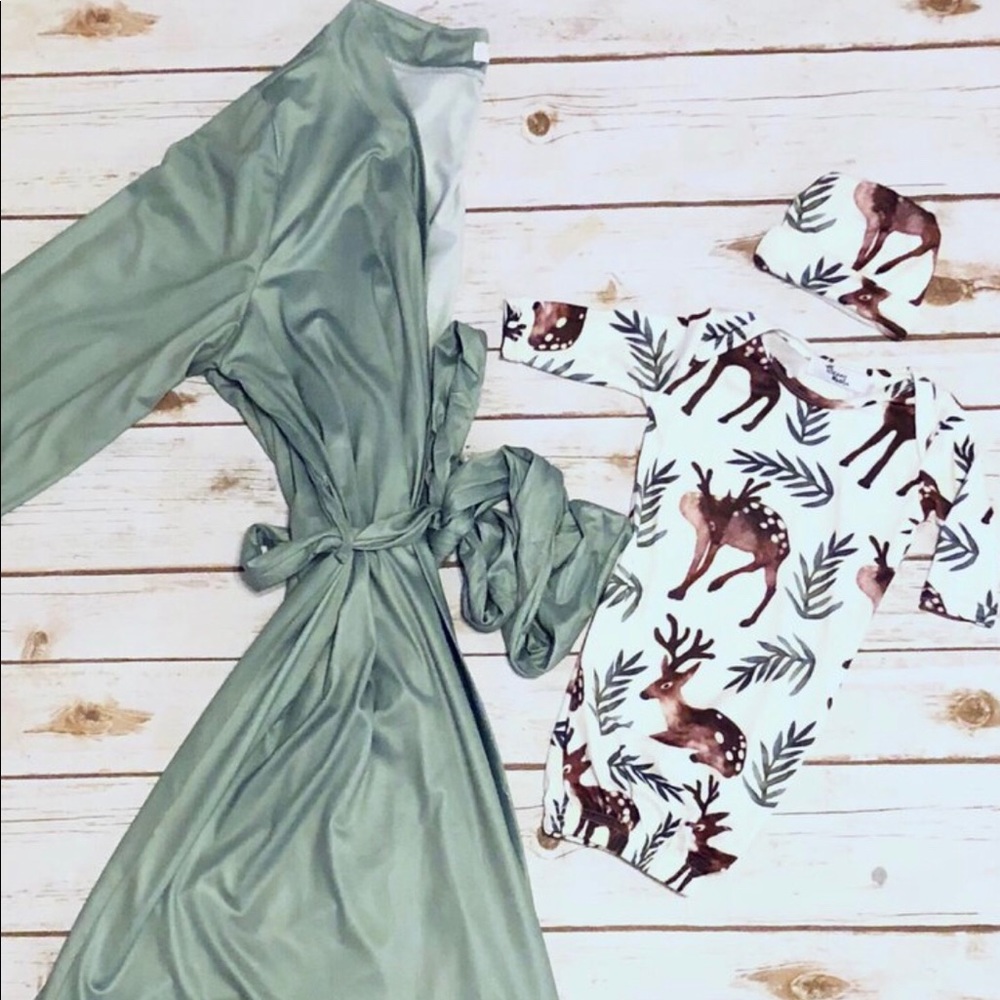 Mommy / me matching robe/ gown/ Swaddle.